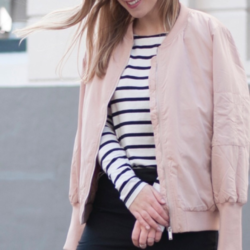 Zara Basic Light Pink Bomber Jacket - image 1